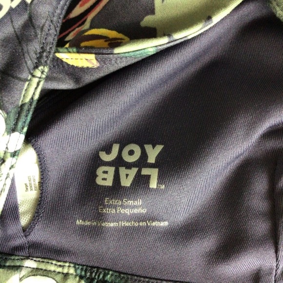 JoyLab | Gray Yellow Floral V Neck Twist Back Sports Bra XS - Picture 5 of 7